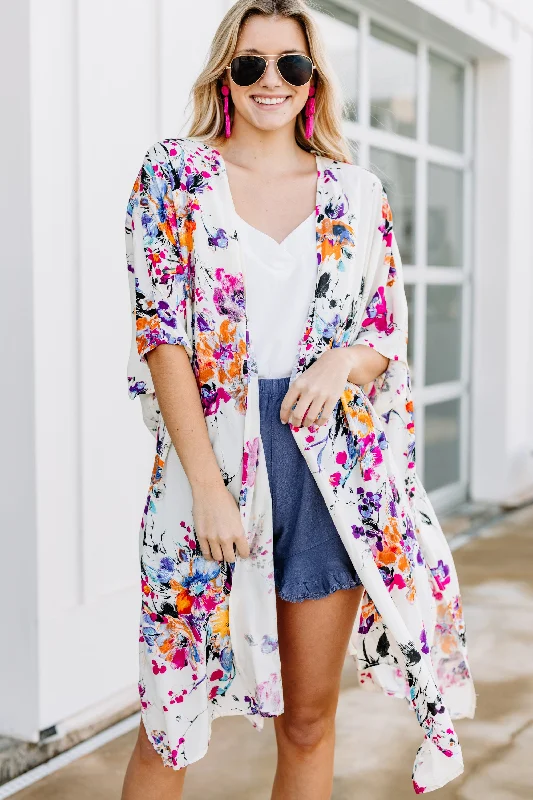 All-Day Comfort Get Into It Pink Floral Kimono