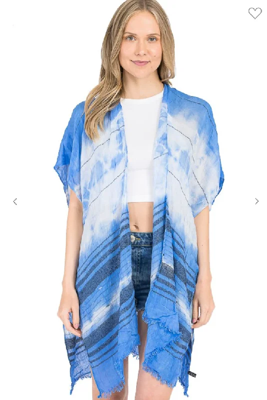 High-quality fabrics Upper Tie dye Lower Tinsel Light Cover Kimono