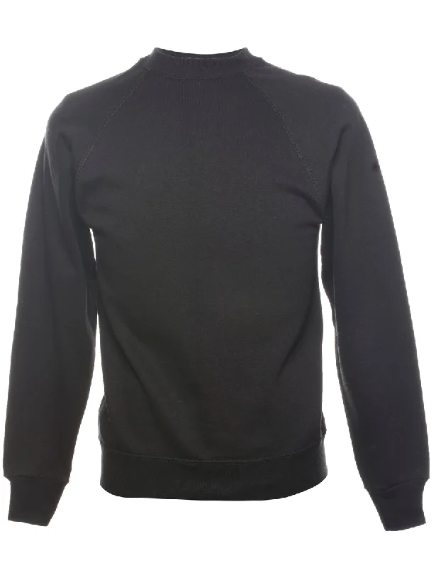 Minimalism Black Plain Sweatshirt - S