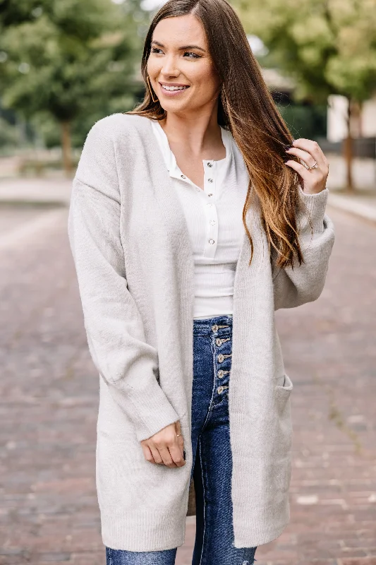 Effortless Style What A Dream Gray Bubble Sleeve Cardigan