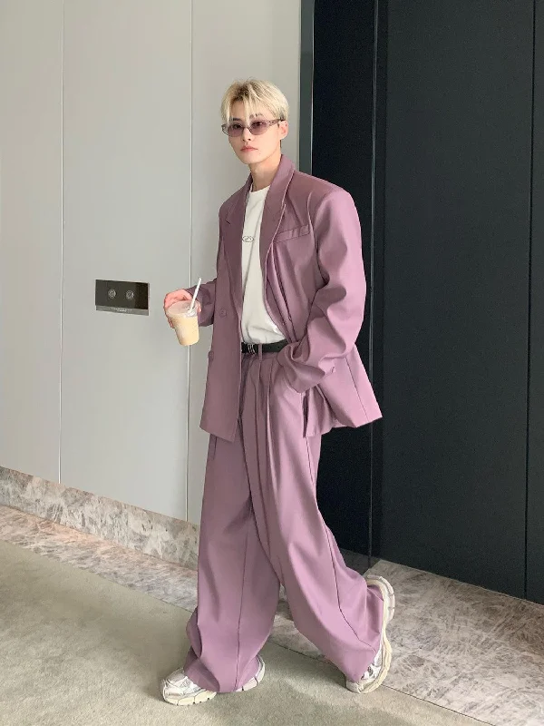 Luxury Temperament Oversized Blazer & Pleated Pants
