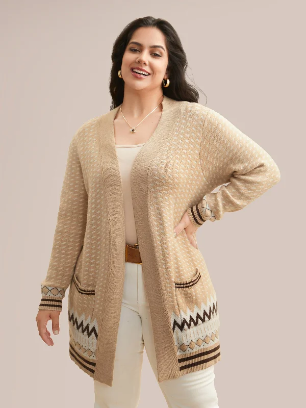 Cozy Pants Supersoft Essentials Bandana Geometric Pocket Cardigan