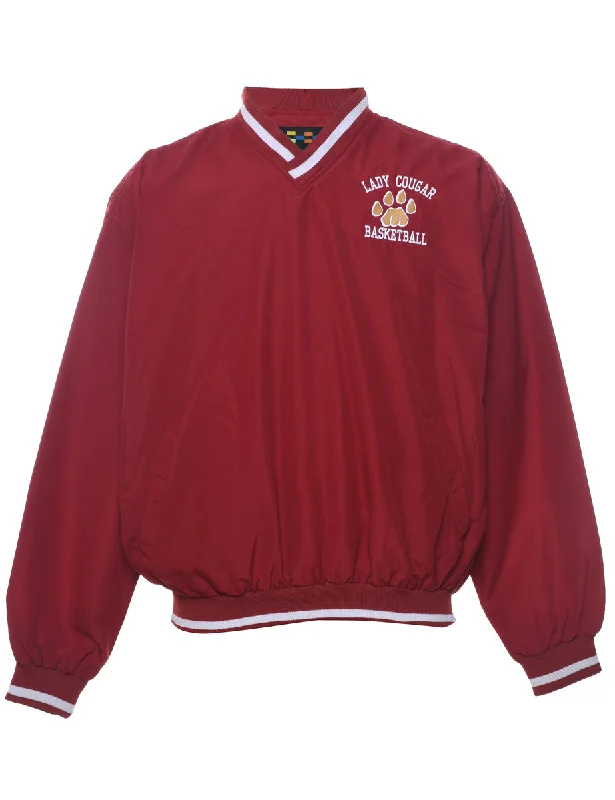 Urban Style Baseball Maroon Embroidered Nylon Jersey - S
