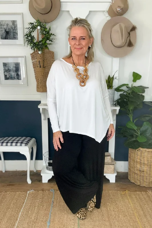 Exquisite Fabrics Relax Boatneck - White
