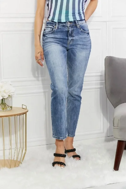 Comfy Chic Kancan Full Size Amara High Rise Slim Straight Jeans