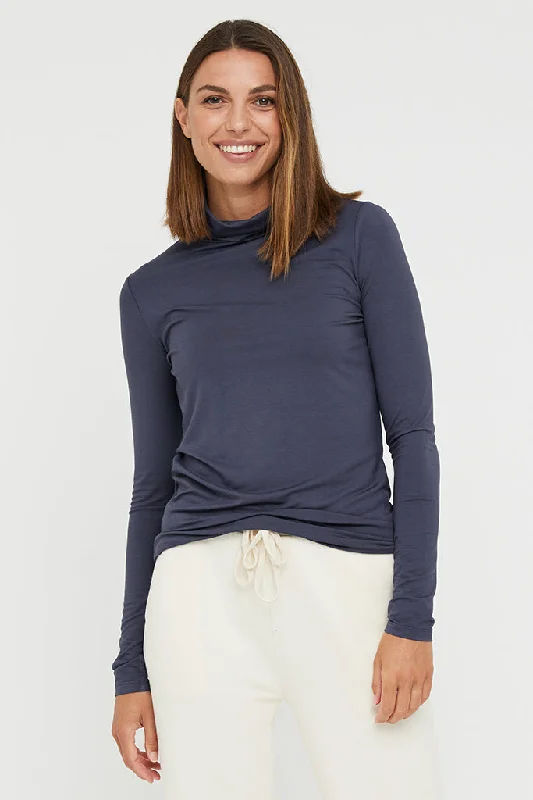 Comfortable Wear Bamboo Turtle Neck - Storm