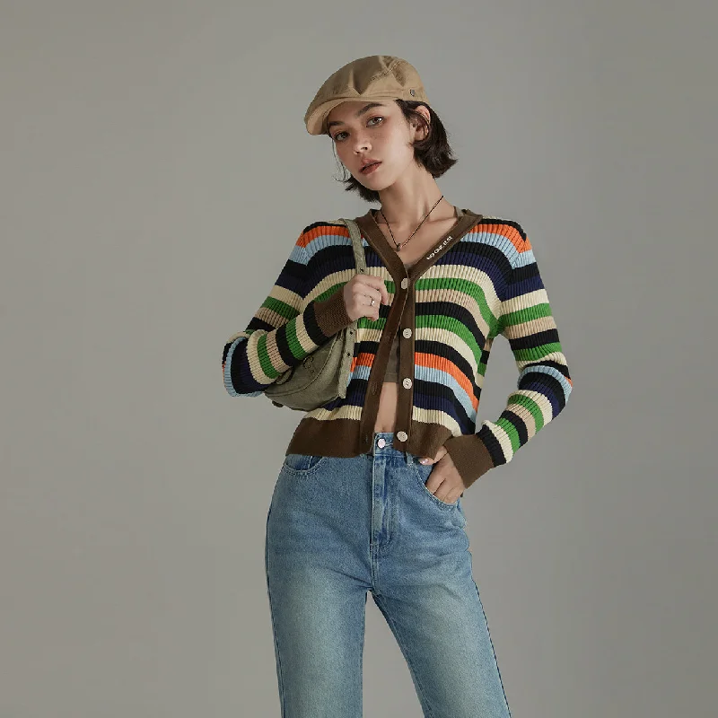 Effortless Comfort Striped Knit Cardigan