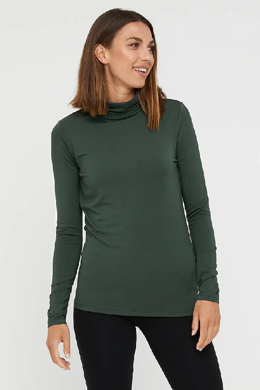 Refreshing Design Bamboo Turtle Neck - Forest