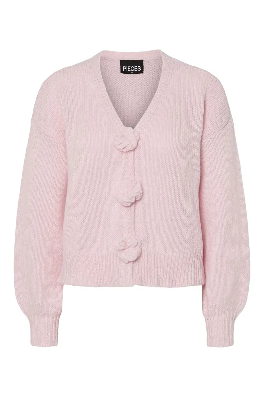Comfort Fit Pieces - Pcfatima Ls Knit Cardigan Fsy - 4748211 Pink-A-Boo