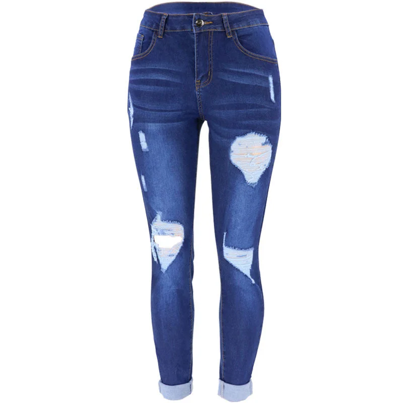 Cozy Outfit Ripped Women's Jeans Wholesale Womens Clothing N3823090500032