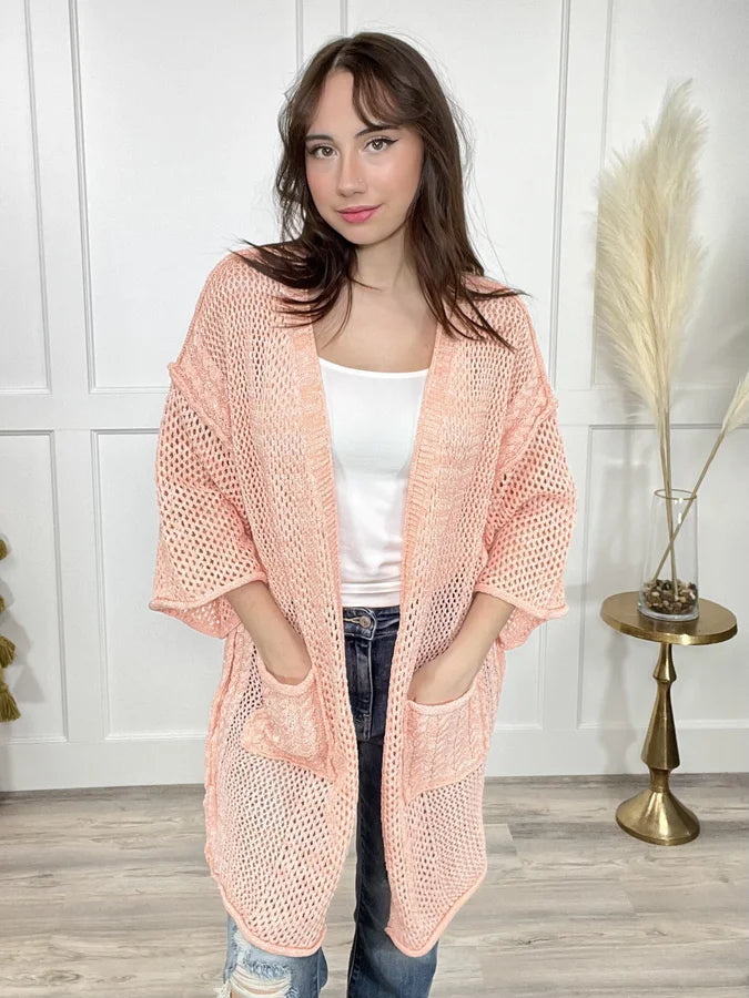 Urban Chic Look For The Rainbow Women's Open Knit Layering Cardigan
