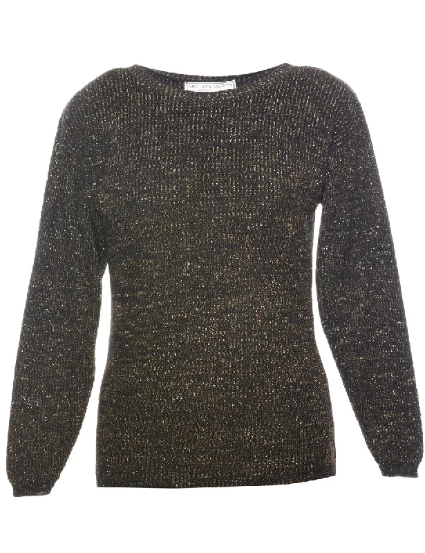 Autumn Selection Lurex Thread Pattern Jumper - M
