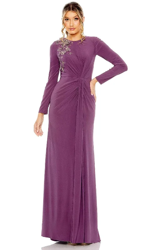 Fresh And Fashionable Mac Duggal 42106 - Jewel Neck Floral Appliqued Evening Gown