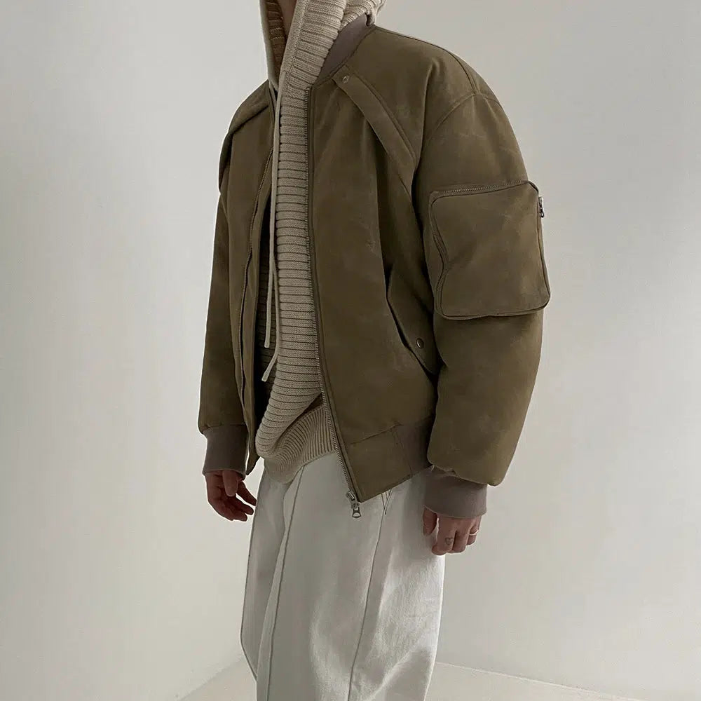 Artistic Temperament Suede Padded Cotton Jacket