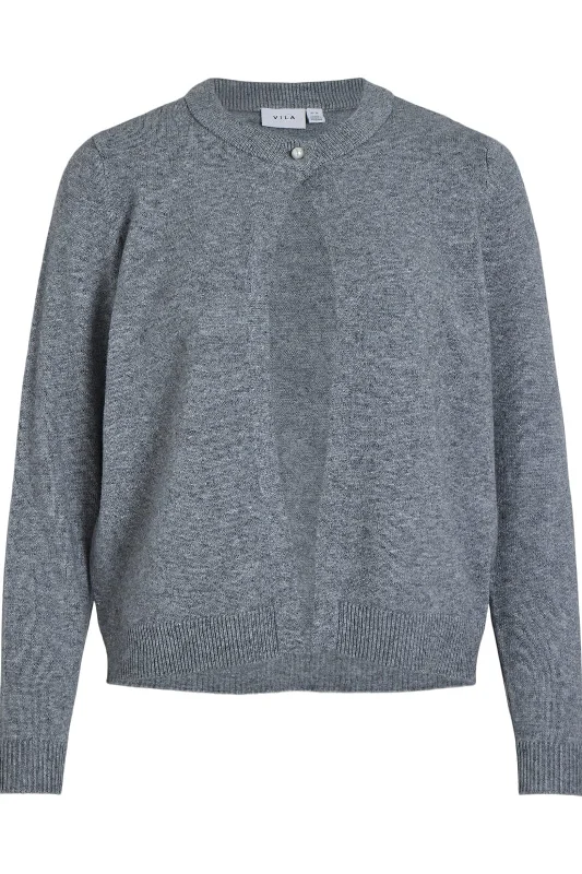 Cozy Outfit Vila - Vililo L/S O-Neck Knit Cardigan/Pb - 4659014 Medium Grey Melange