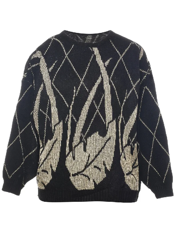 Fresh And Fashionable Lurex Thread Pattern Jumper - XL