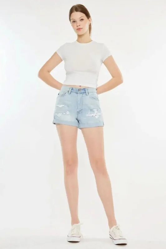 High-end atmosphere Kancan High Rise Repaired Mom Denim Shorts