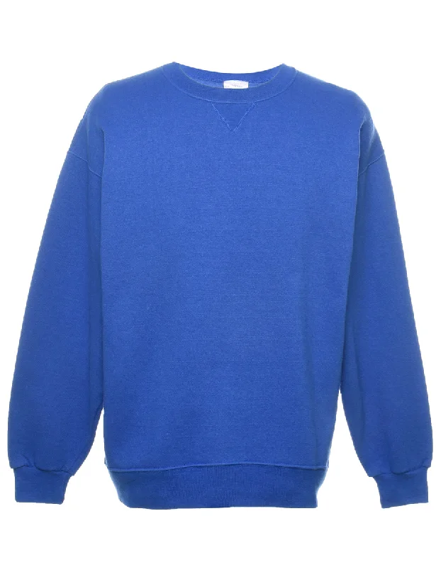 Urban Sense Blue Plain Sweatshirt - XL