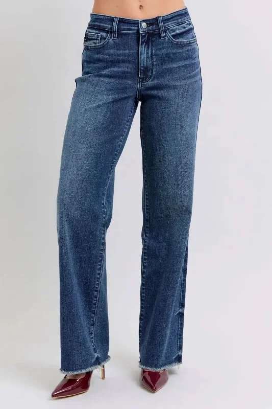 Elegant Classic Judy Blue Full Size Raw Hem Mid Rise Jeans