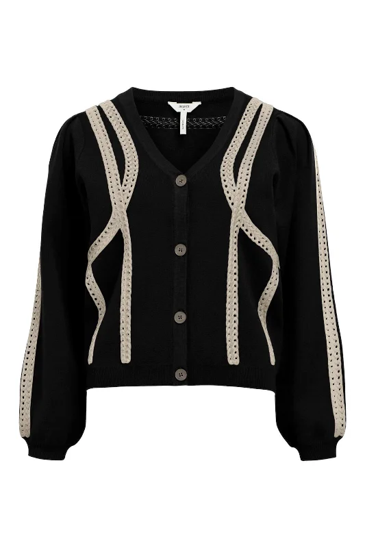 High-end atmosphere Object - Objulla Knit L/S Re Cardigan 134 - 4631479 Black Sandshell