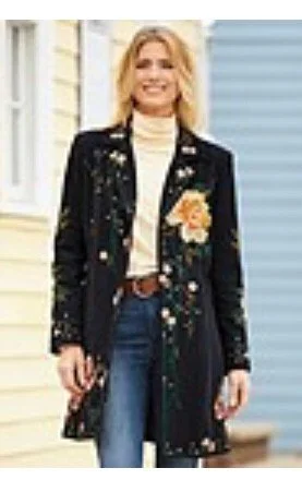 Sports suit style Floral Military Style Blazer