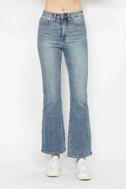 Cozy Layers Judy Blue Full Size Tummy Control Back Embroidered Pocketed Bootcut Jeans Plus Size