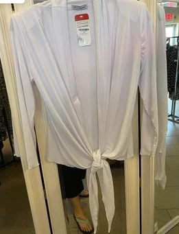 Urban Fashion Long Sleeved Waterfall Cardigan - White