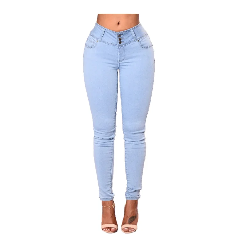 Relaxed Chic Slimming And Hip Lifting Flip Flop Denim Trousers Wholesale Womens Clothing