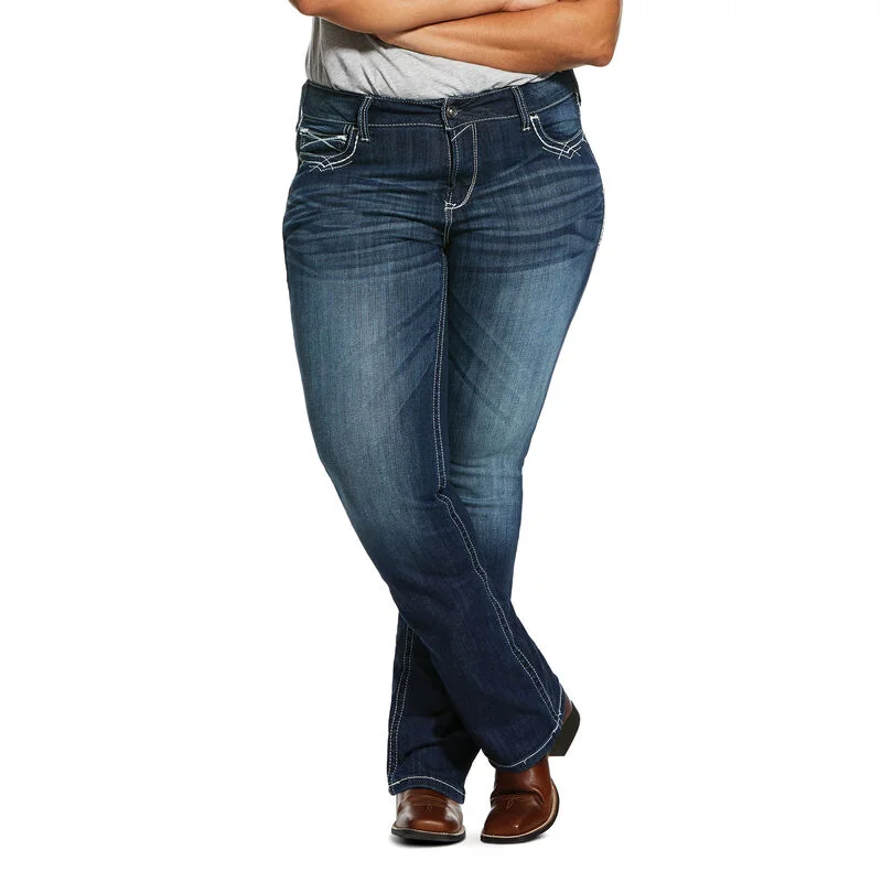 Single-shoulder Neck Design Ariat Mid Rise Stretch Boot Cut Jean