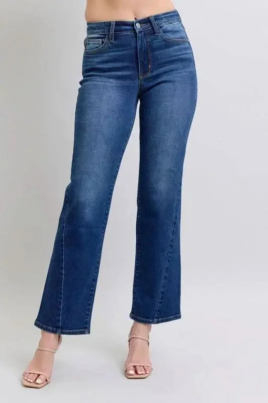 Soft Clothing Judy Blue Full Size Side Seam Detail Straight Jeans with Pockets