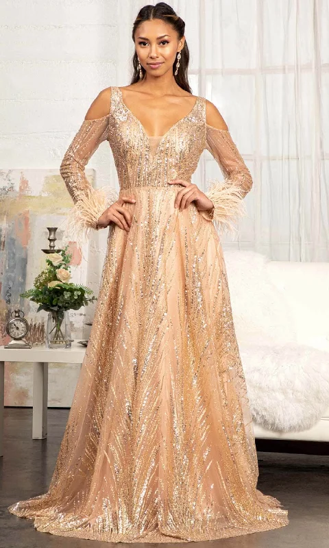 Youthful Vitality GLS by Gloria GL3041 - Cut Out Long Sleeve Long Dress