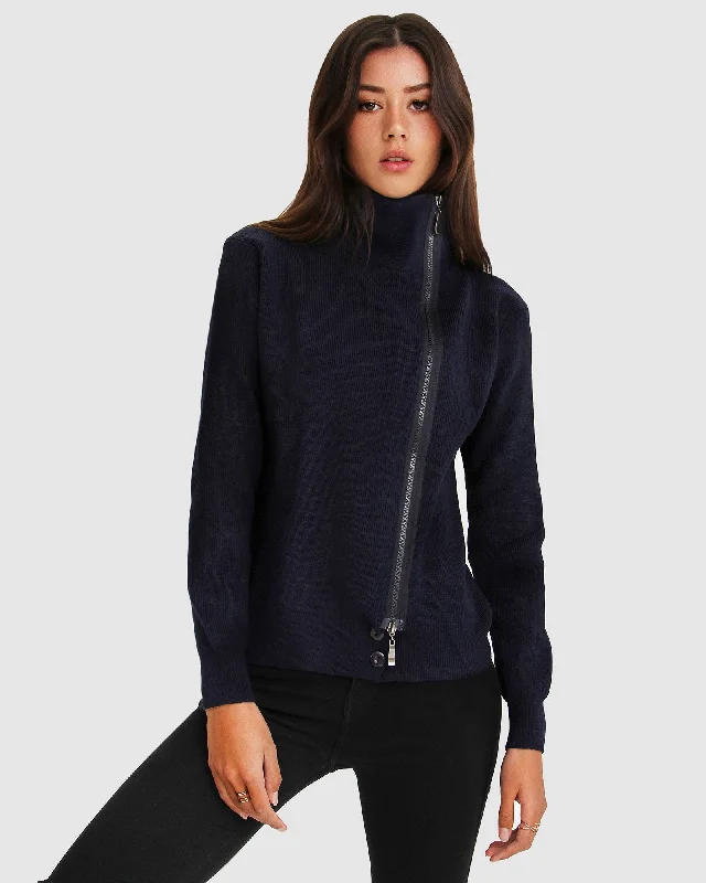 Bright Colors Brother’s Zip Front Jumper - Navy