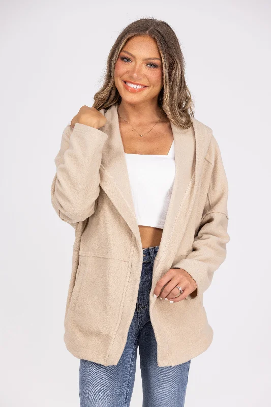 Relaxed Chic Road Trip Besties Women's Soft Open Front Hooded Cardigan