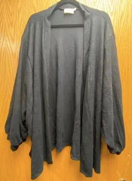 Boutique display Black Fleece Cardigan with Dolman Sleeves