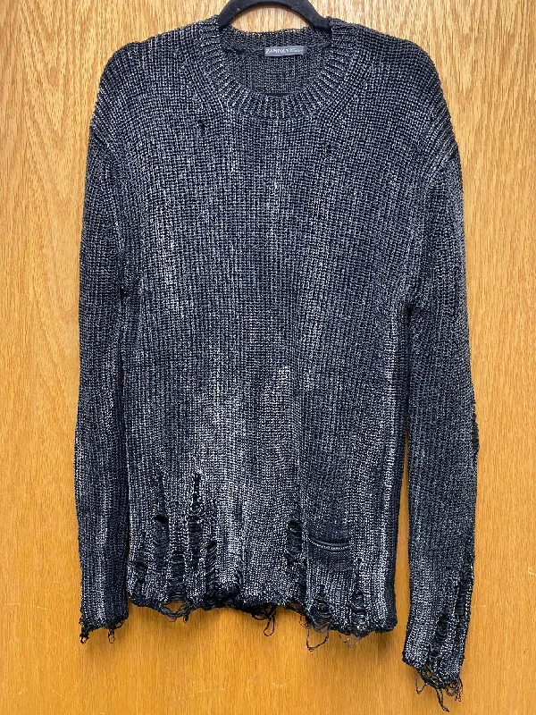 Relaxed Fit Black Grunge Sweater - One Size