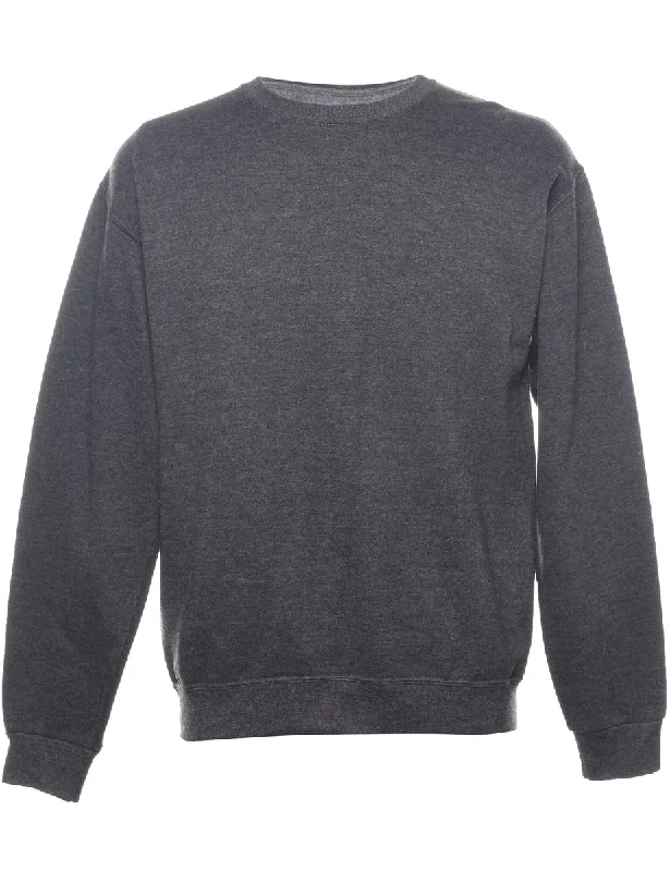 Luxury And Elegant Dark Grey Plain Classic Sweatshirt - M
