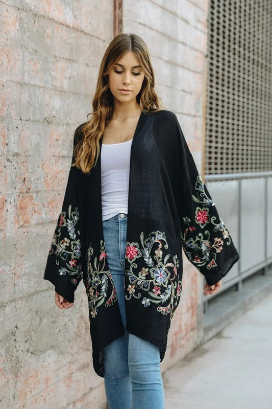 Sports Jacket Floral Kimono Cardigan Topper