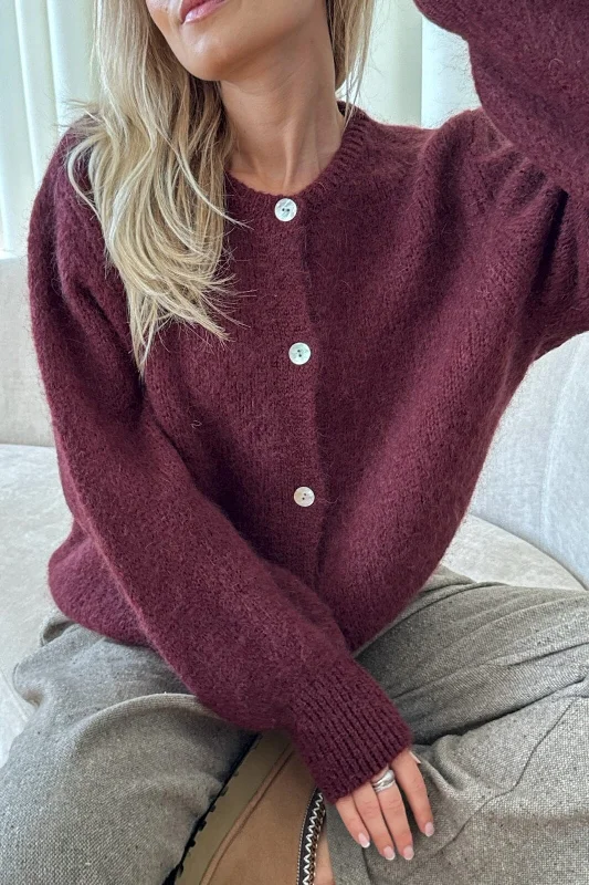 Simple Elegance Forudbestilling - BYIC - Idaic Cardigan - bordeaux Bordeaux
