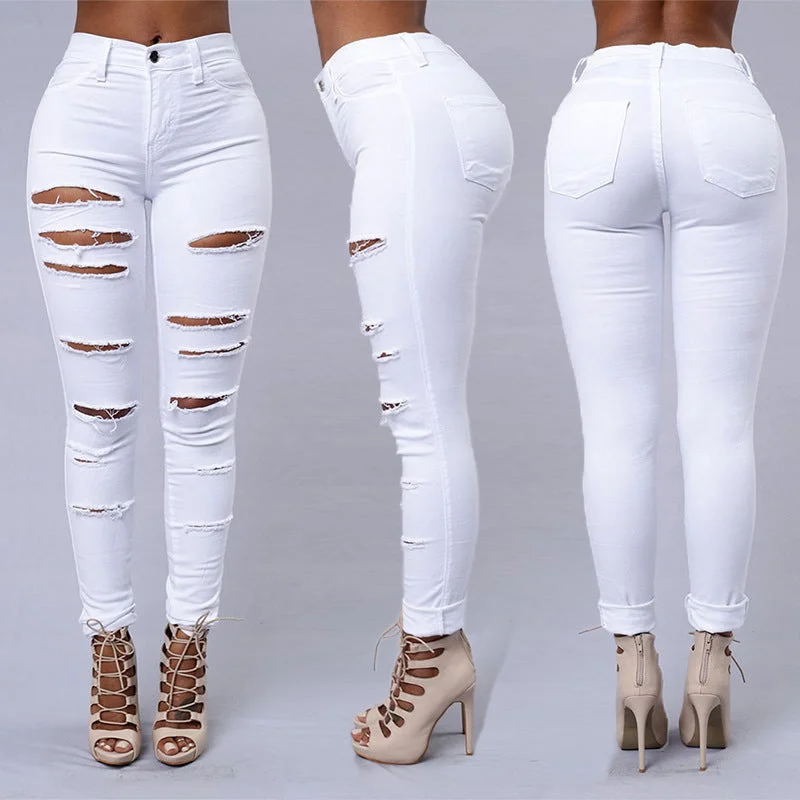 Relaxed Fit Women's Ripped Jeans Wholesale Womens Clothing N3823120600147