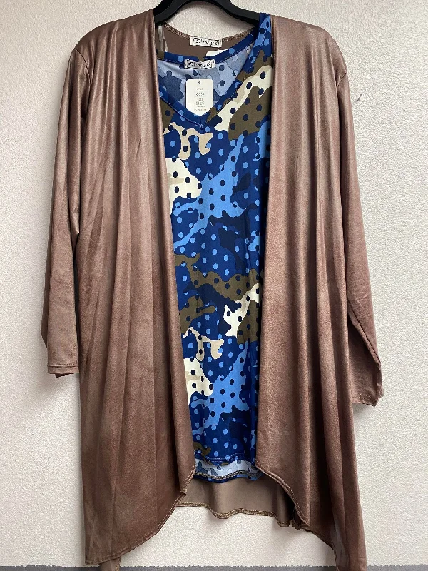 Soft Layers Magna taupe Leatherette cardigan set