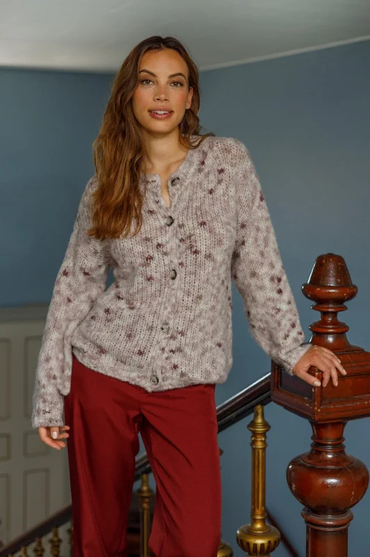 Wandering freely Black Colour - Bcmist Knit Cardigan - Rose Plum