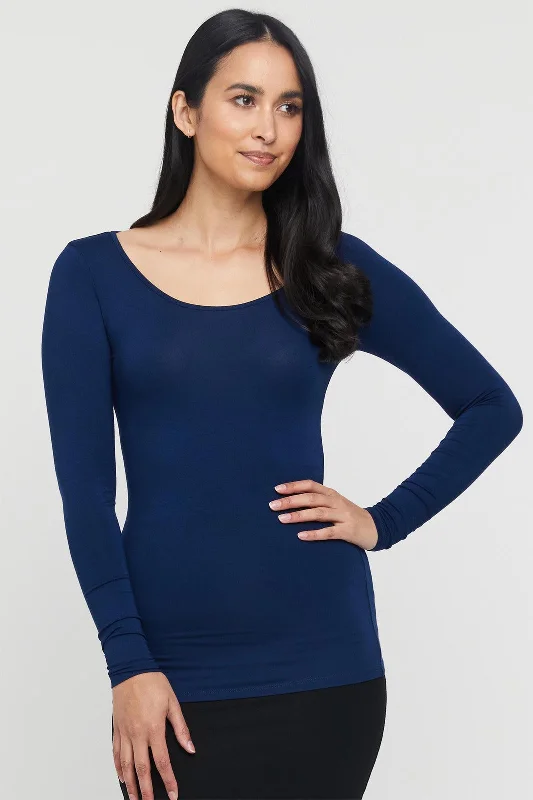 Must-have For Autumn And Winter L/S Layering Top - Navy