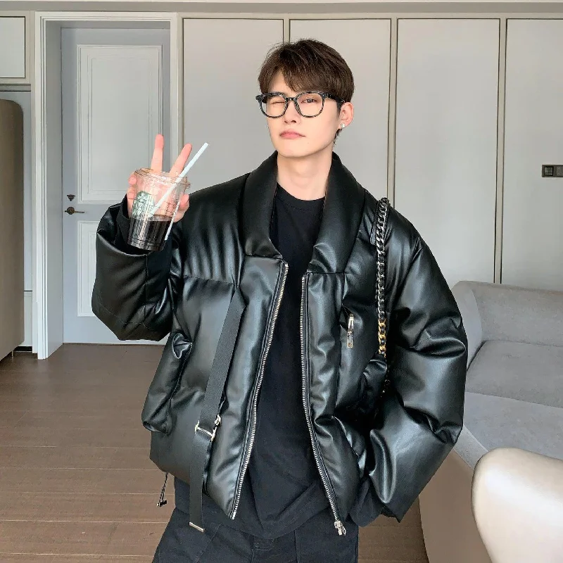 Must-have For Autumn And Winter PU Cotton Leather Jacket