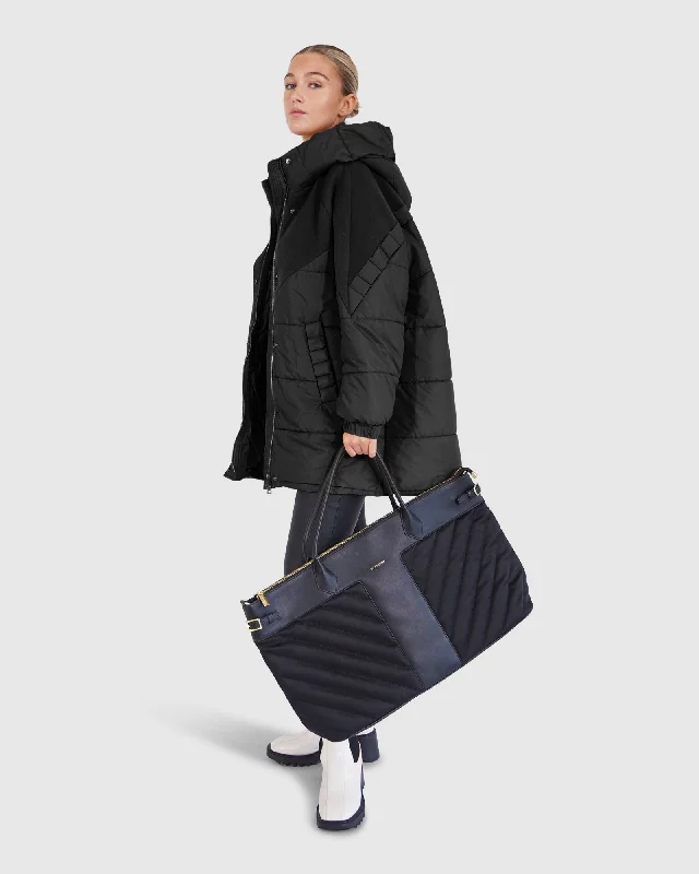 Unique Design Say It Again Quilted Jacket - Black