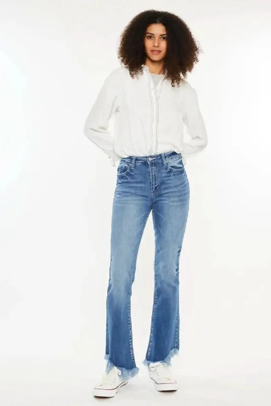 Relaxed Fashion Kancan High Rise Frayed Hem Jeans