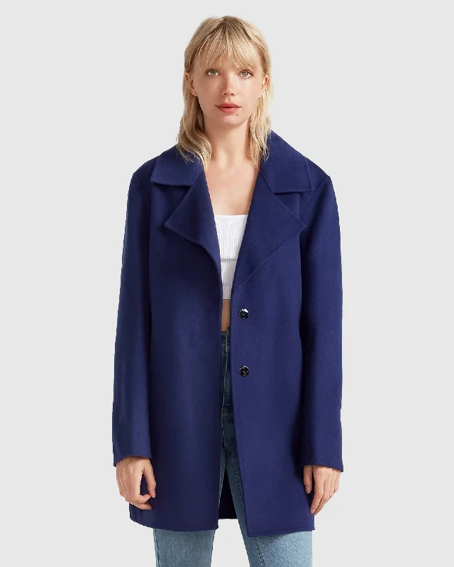 Exquisite Tailoring NEW FIT Ex-Boyfriend Wool Blend Oversized Jacket - Midnight Blue