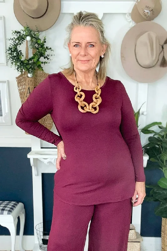 Noble And Elegant Margot Top - Burgundy