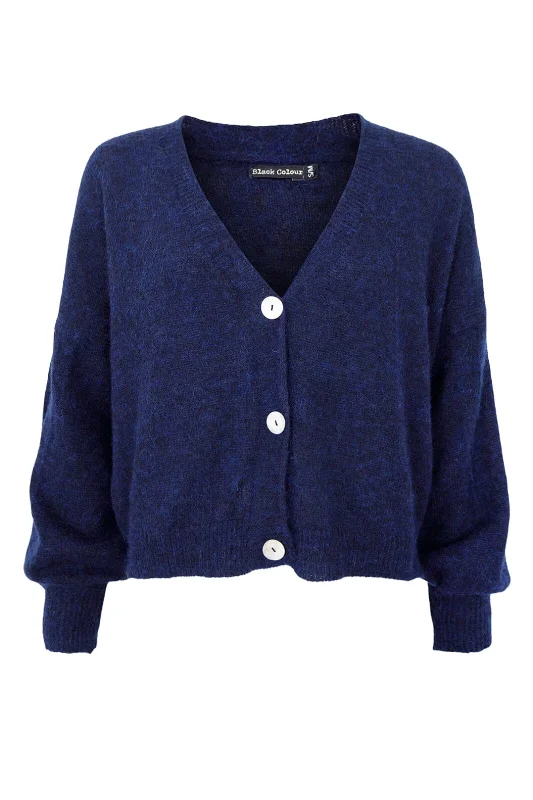 Comfortable and simple Black Colour - Bcdell Heavy Knit Cardigan - Navy