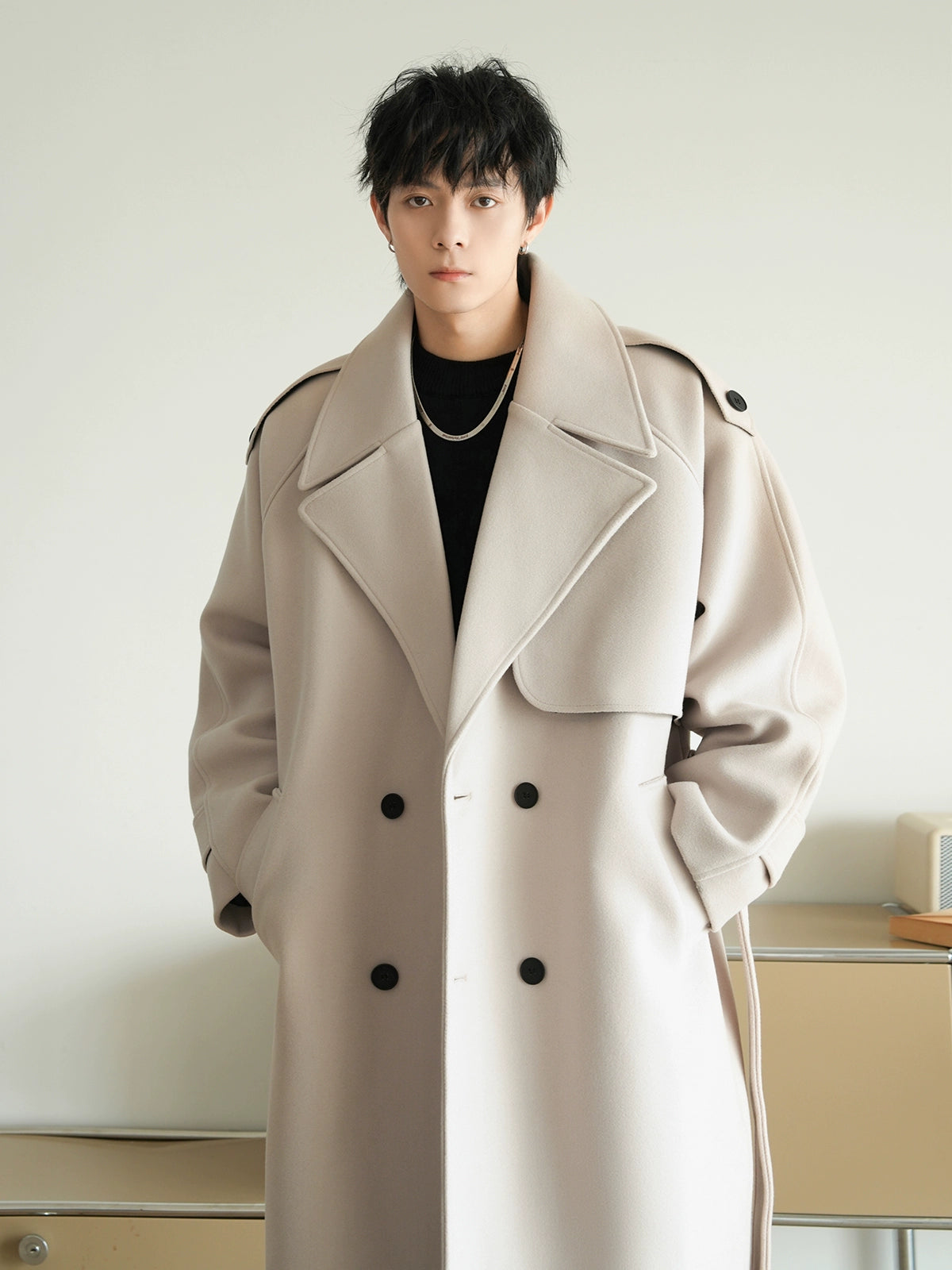 Boutique Recommendation Loose Fit Mid-Length Woolen Coat