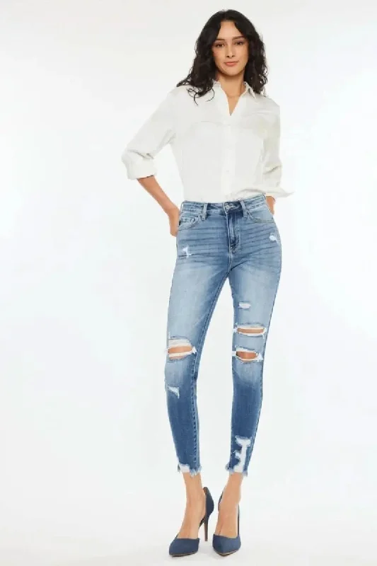 Smart Casuals Kancan High Rise Frayed Ankle Skinny Jeans
